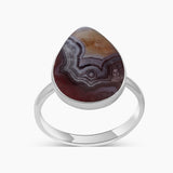 Crazy Lace Agate Silver Handmade Rings