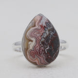 Crazy Lace Agate Silver Handmade Rings