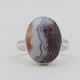 925 Sterling Silver Crazy Lace Agate Rings