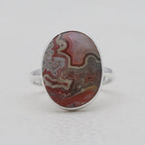 925 Sterling Silver Crazy Lace Agate Rings