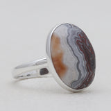 925 Sterling Silver Crazy Lace Agate Rings