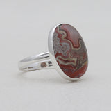 925 Sterling Silver Crazy Lace Agate Rings