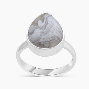 Crazy Lace Agate Silver Handmade Rings