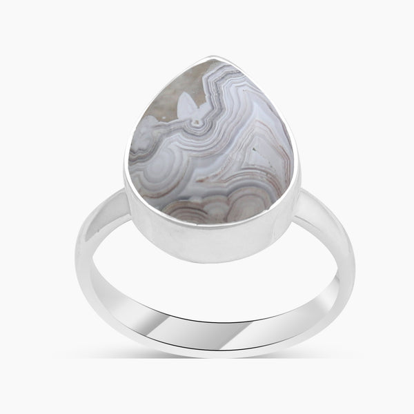 Crazy Lace Agate Silver Handmade Rings