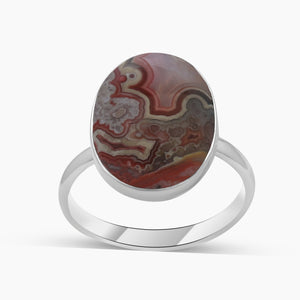 925 Sterling Silver Crazy Lace Agate Rings