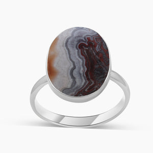 925 Sterling Silver Crazy Lace Agate Rings