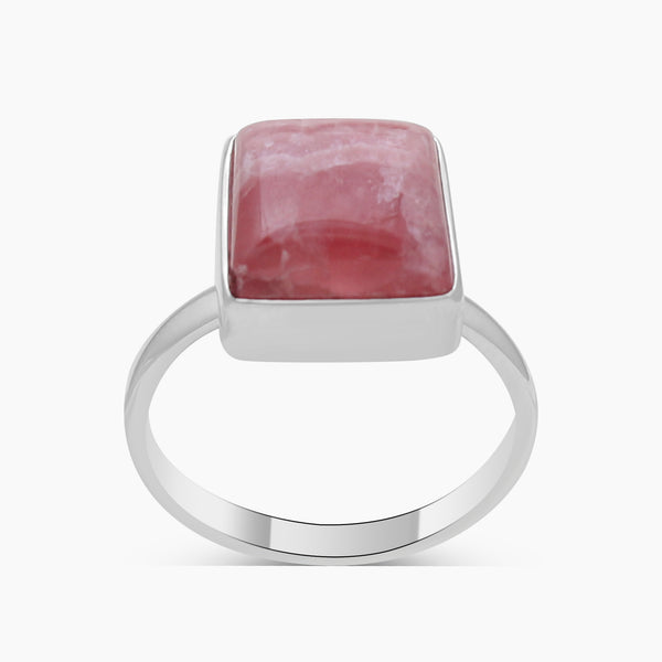 Rhodochrosite Silver Rings