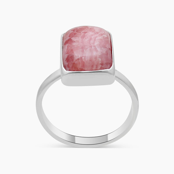 Rhodochrosite Silver Rings