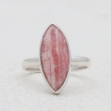 Marquise Cut Rhodochrosite Silver Rings