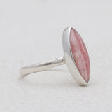 Marquise Cut Rhodochrosite Silver Rings