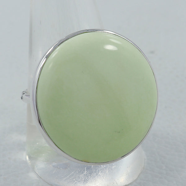Lemon Chrysoprase Silver Ring