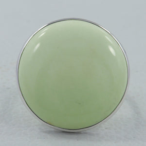 Lemon Chrysoprase Silver Rings