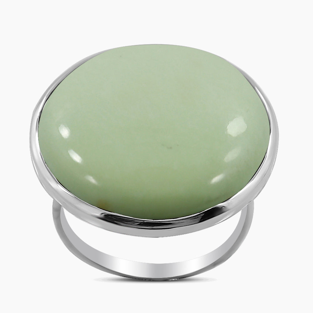Lemon Chrysoprase Silver Rings