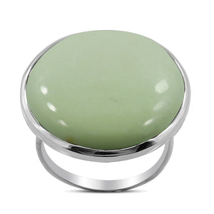 Lemon Chrysoprase Silver Ring