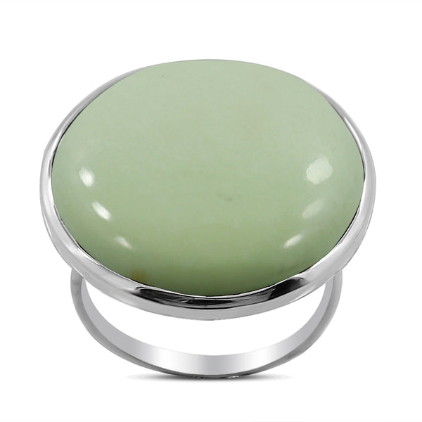 Lemon Chrysoprase Silver Ring