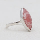 Marquise Cut Rhodochrosite Silver Rings