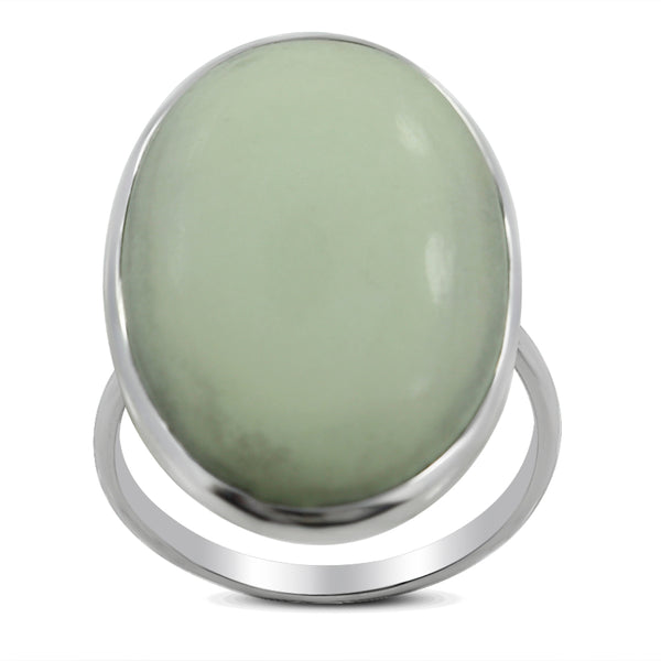Lemon Chrysoprase Silver Ring