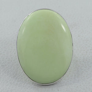 Lemon Chrysoprase Silver Rings