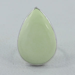 Lemon Chrysoprase Silver Rings