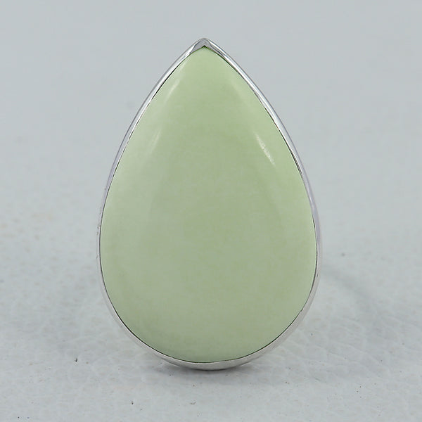 Lemon Chrysoprase Silver Rings