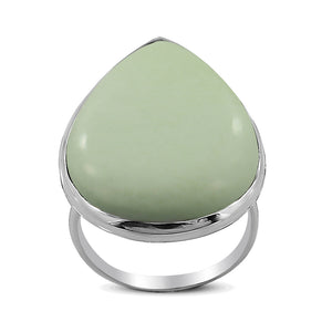 Lemon Chrysoprase Silver Rings