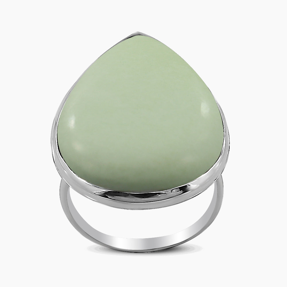 Lemon Chrysoprase Silver Rings