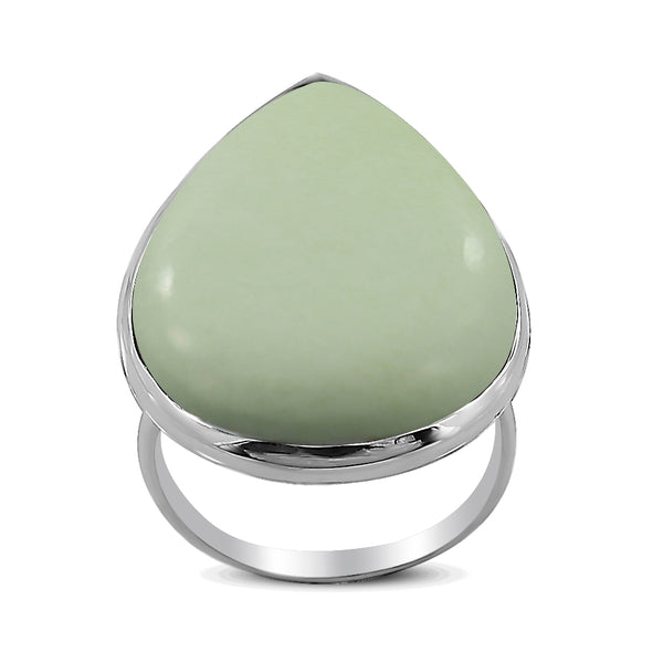 Lemon Chrysoprase Silver Rings