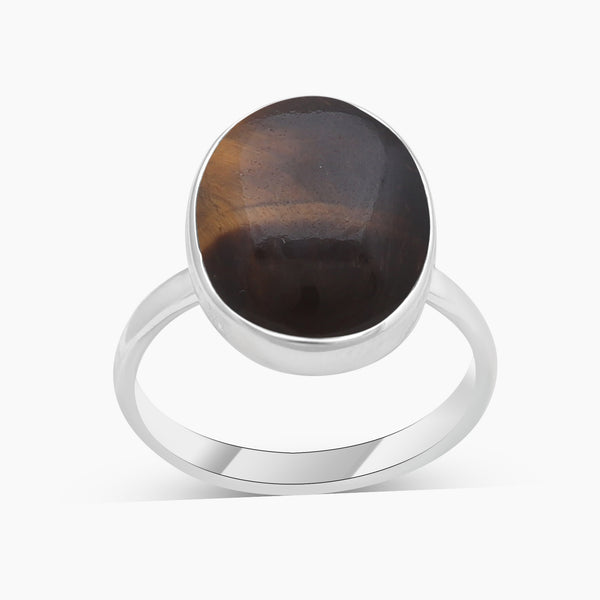 Tiger Eye Silver Rings