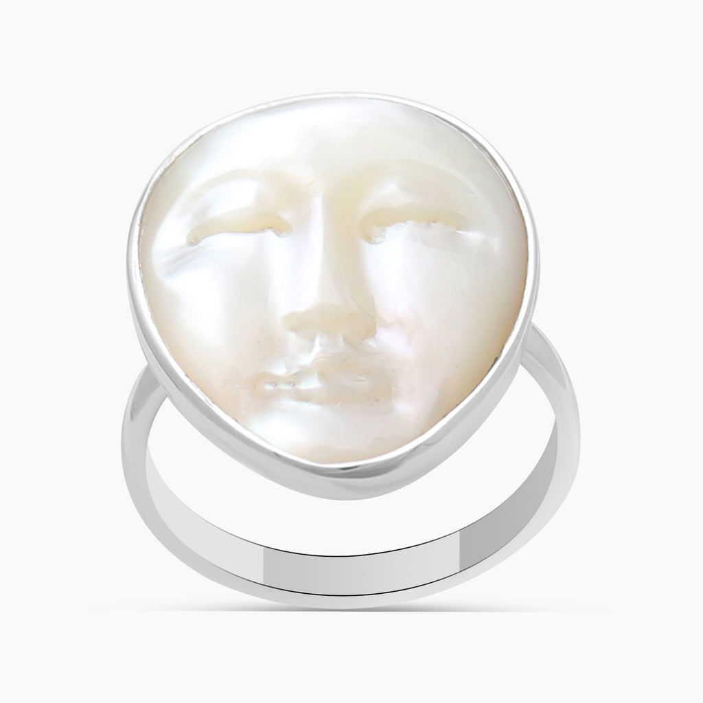 Mother Of Pearl Silver Rings
