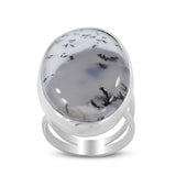 Dendritic Opal Dual Band Silver ring