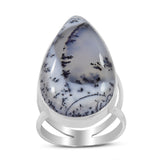 Dendritic Opal Dual Band Silver ring