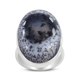 Dendritic Opal Dual Band Silver ring