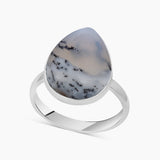 Dendritic Opal Silver Rings