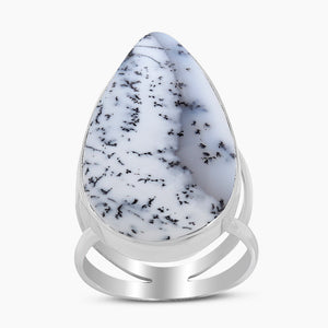925 Silver Dendritic Opal Rings
