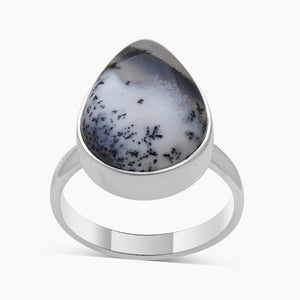 Dendritic Opal Silver Rings