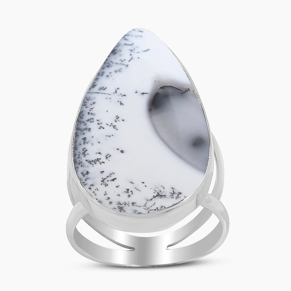 925 Silver Dendritic Opal Rings