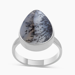 Dendritic Opal Silver Rings
