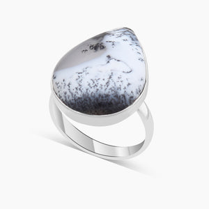 Dendritic Opal Silver Rings