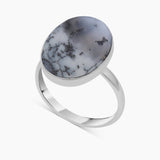 925 Silver Dendritic Opal Rings
