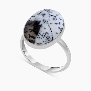 925 Silver Dendritic Opal Rings