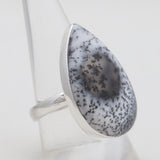 Dendritic Opal Silver Plain Rings