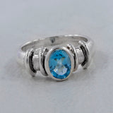 Blue Topaz Sterling Silver Ring