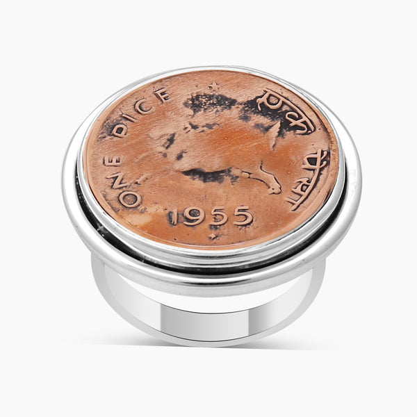 Vintage 1955 Silver Coin Rings