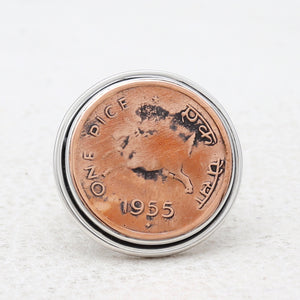 Vintage 1955 Silver Coin Rings