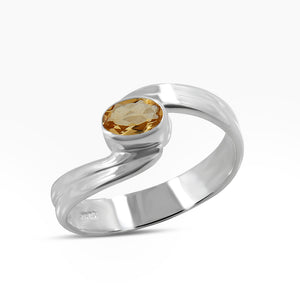 Citrine Silver Rings