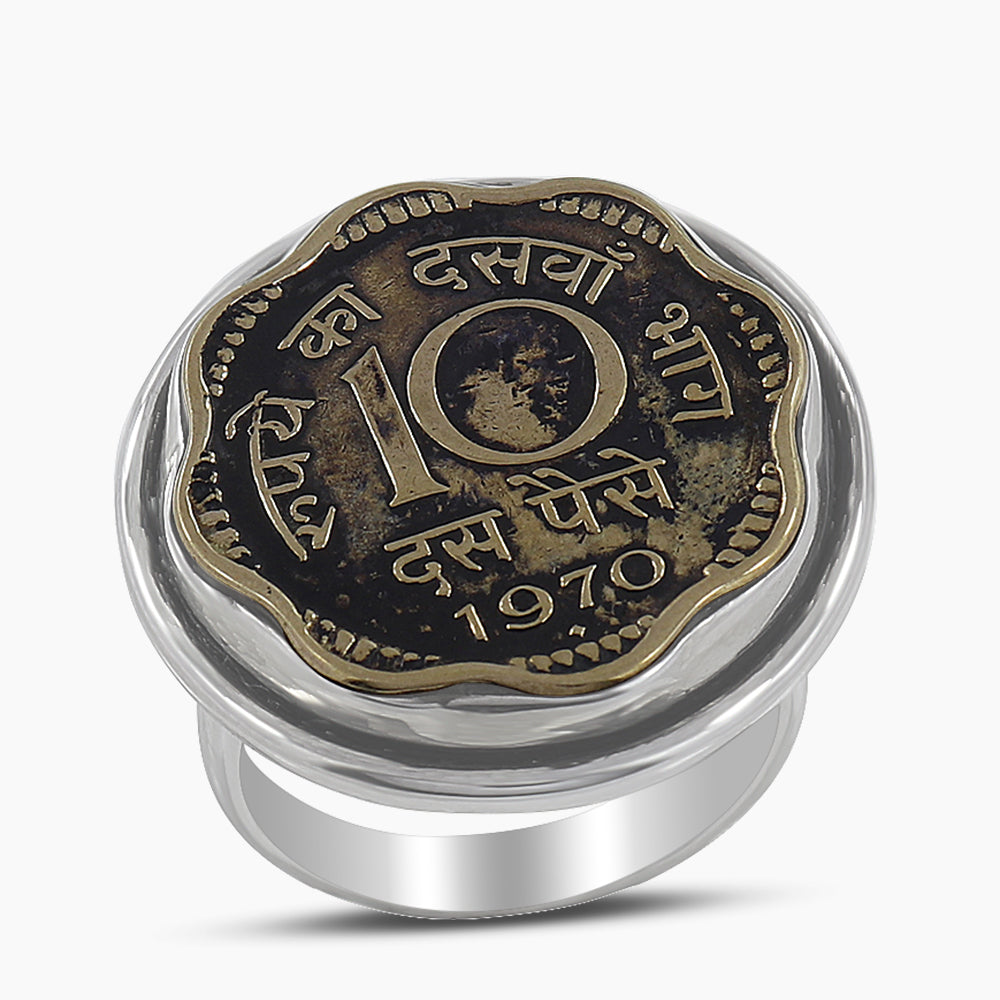 925 Sterling Silver Indian Coin Rings