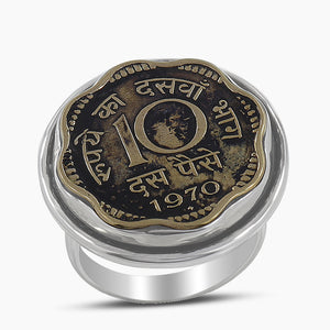 925 Sterling Silver Indian Coin Rings