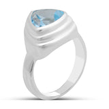 Blue Topaz Silver Rings