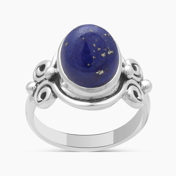 Natural Lapis Lazuli Silver Rings