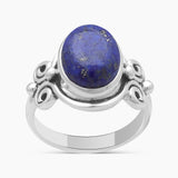 Natural Lapis Lazuli Silver Rings